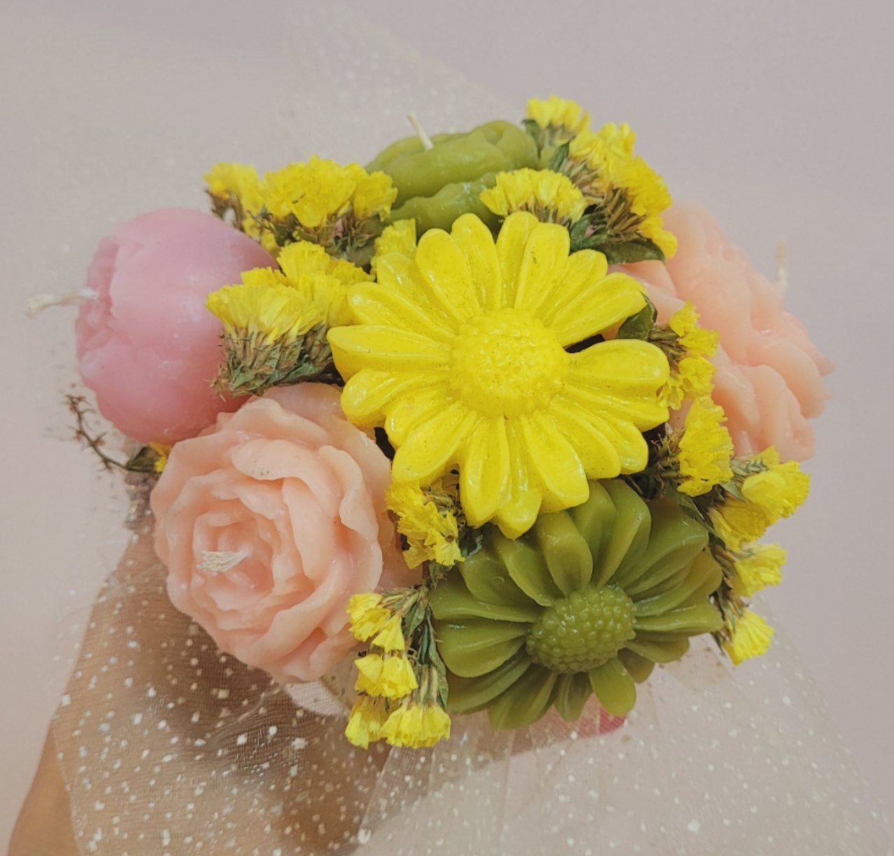 دسته گل شمع کوچک