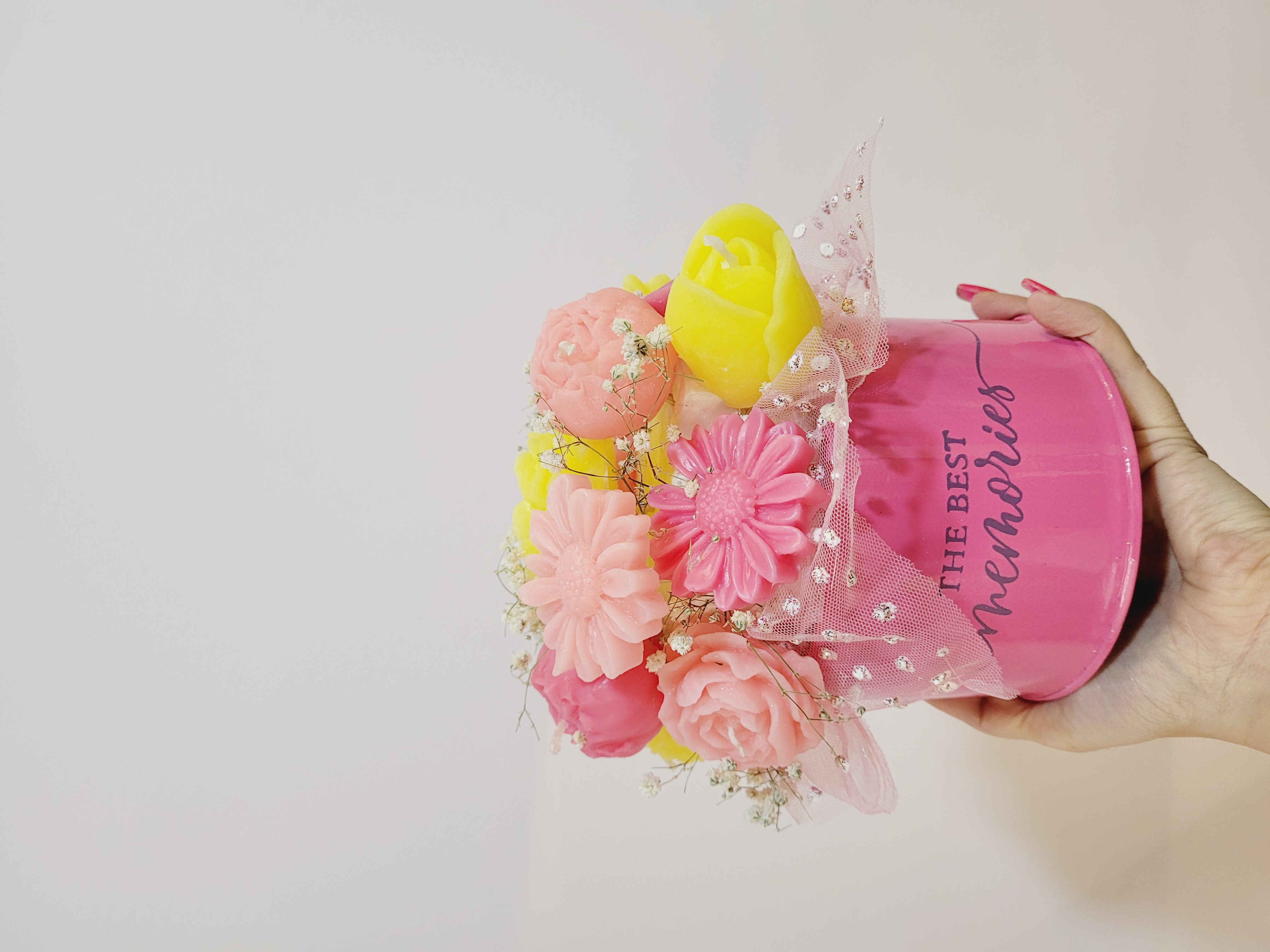 دسته گل متوسط زرد صورتی