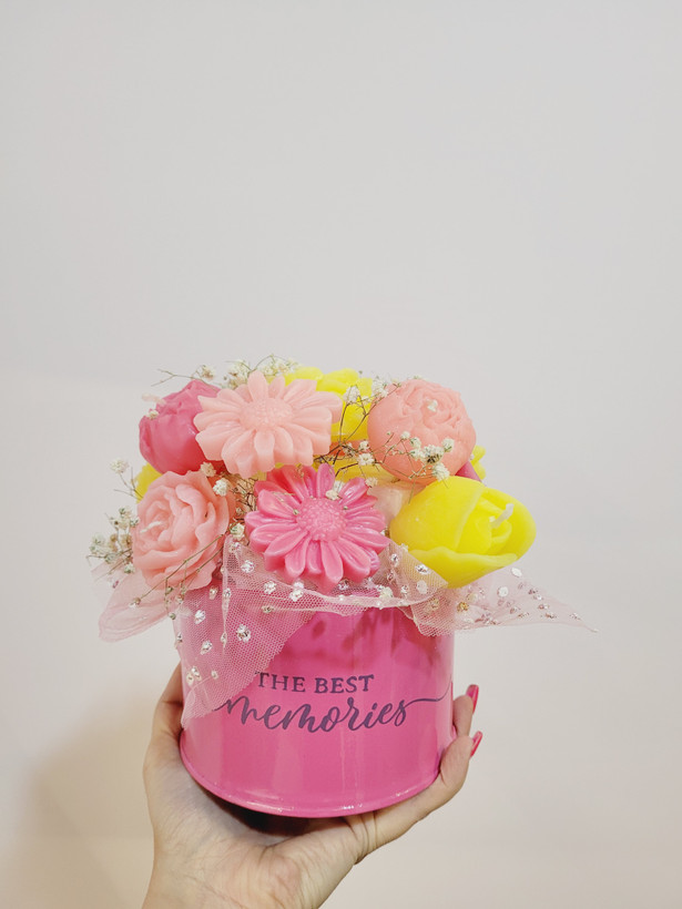 دسته گل متوسط زرد صورتی